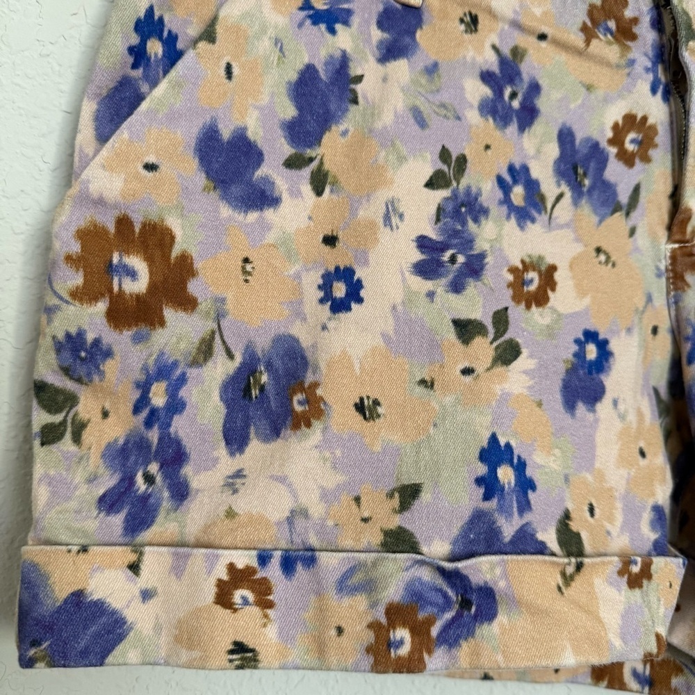 Dear John Anthropologie Floral Hampton Shorts Size XL Spring Bloomcore Lavender - Picture 6 of 10